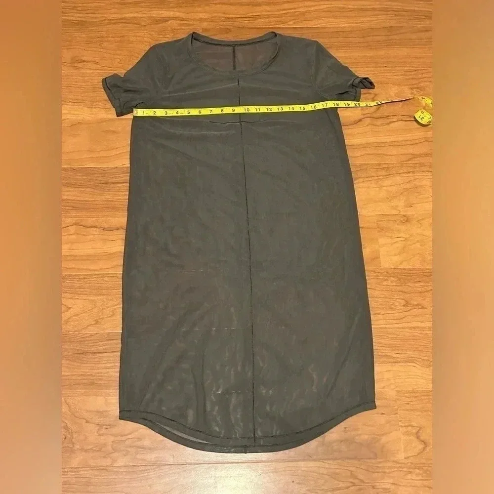 Lululemon Ready‎ to Reach Mesh Dress Overlay Camo Green size 8
